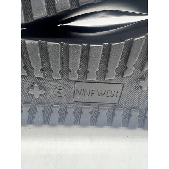 Womens Platform Wedge Ankle Boots 9.5 M Black Nine West Henrita3 Slip On Chunky - Picture 11 of 16